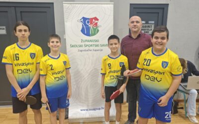 ŽUPANIJSKO NATJECANJE U STOLNOM TENISU: Naša borbena ekipa osvojila odlično 5. mjesto u županiji