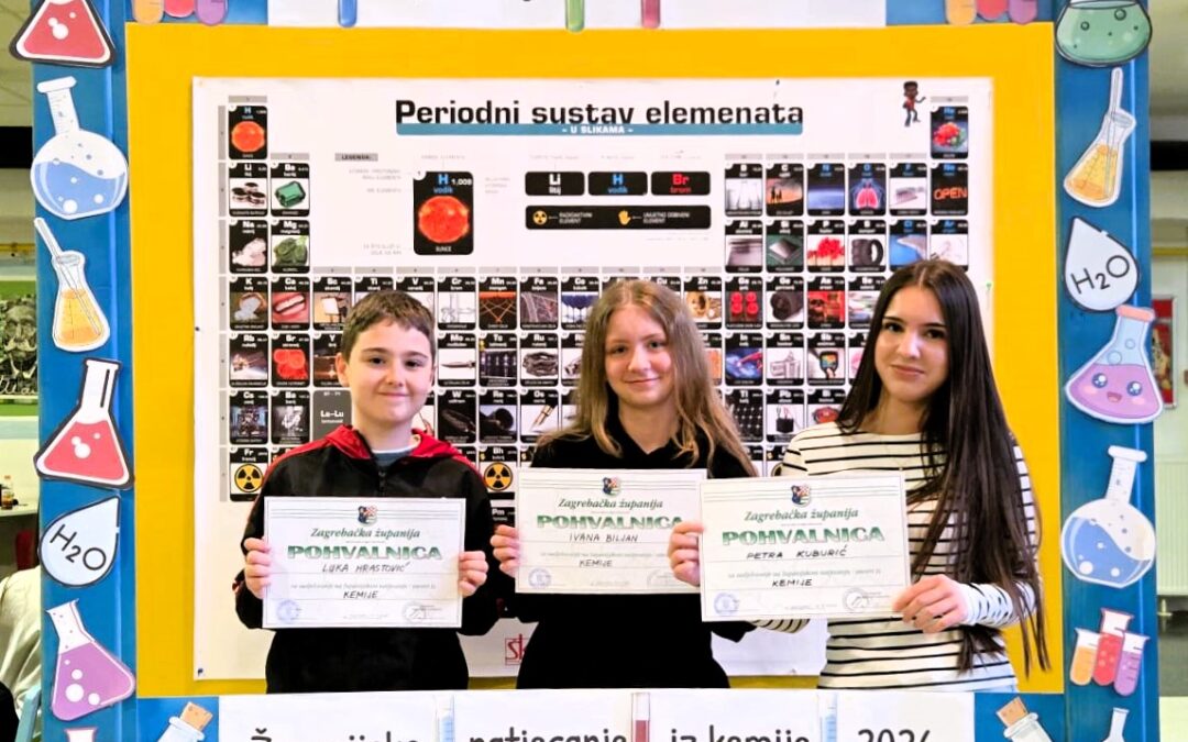ŽUPANIJSKO NATJECANJE IZ KEMIJE: Čestitke na odličnom uspjehu!