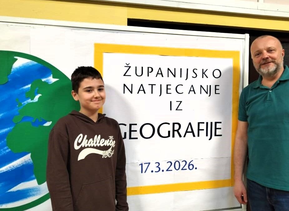 ŽUPANIJSKO NATJECANJE IZ GEOGRAFIJE: Veliki uspjeh Luke Hrastovića!