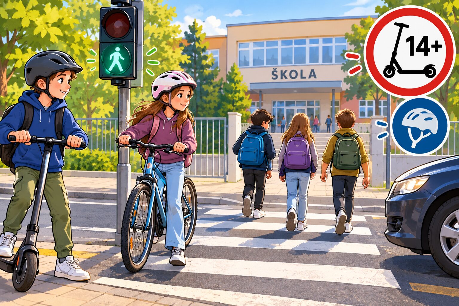 Siguran put do škole biciklom i romobilom